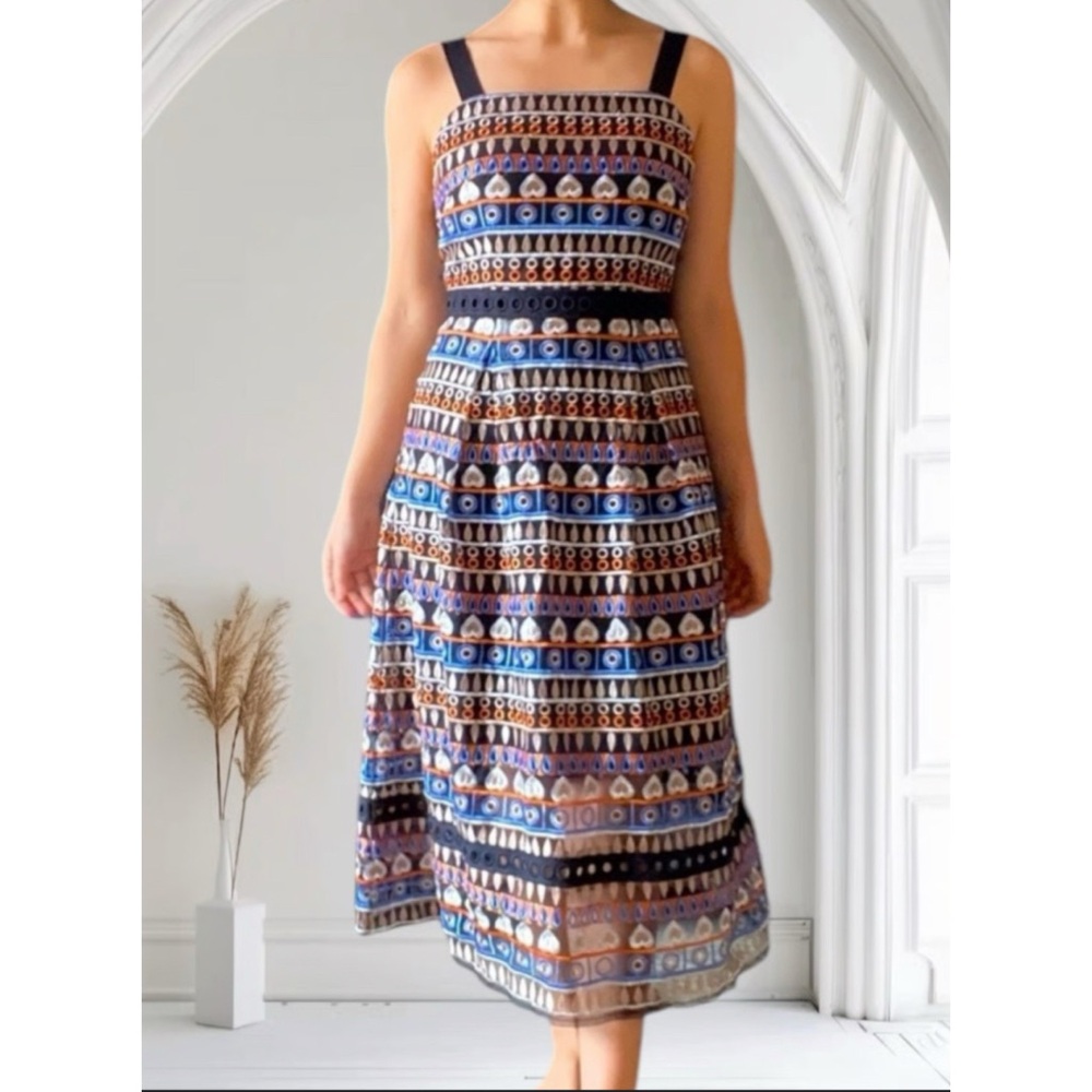 Antonio Melani Gwynn Sundress Black Sunset Color All-Embroidered Lace Sz 10 NWT